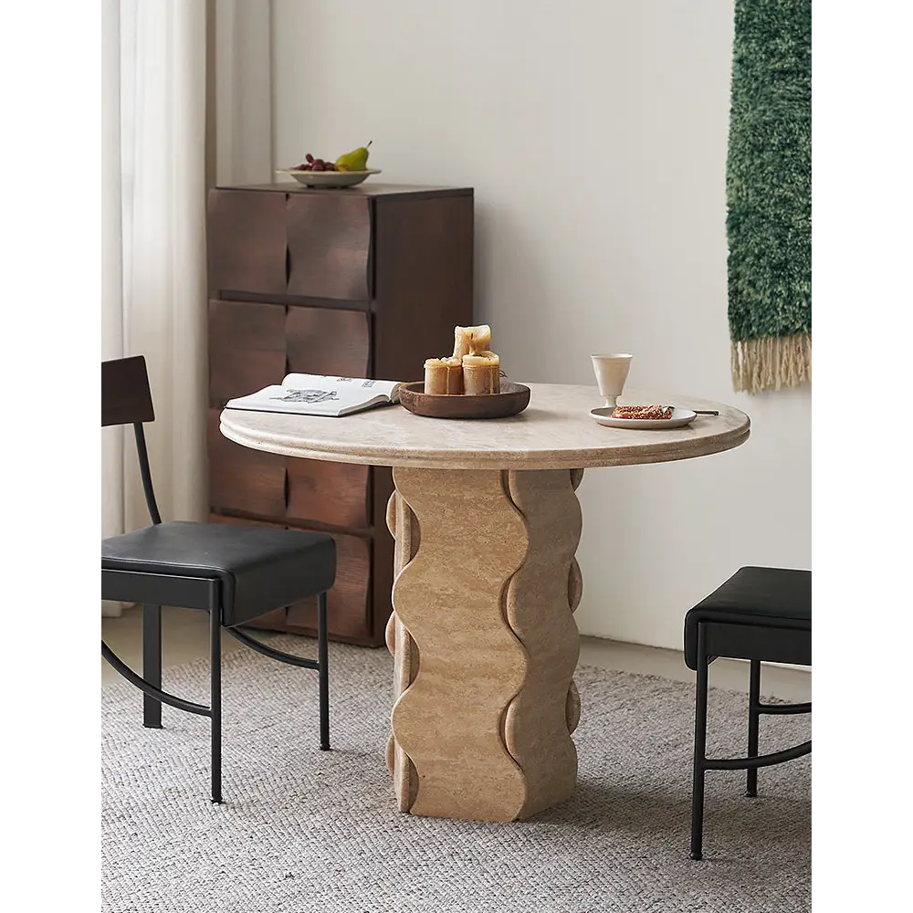 Quintero Dining Table Round Marble Or Travertine