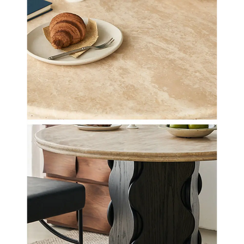Quintero Dining Table Round Marble Or Travertine