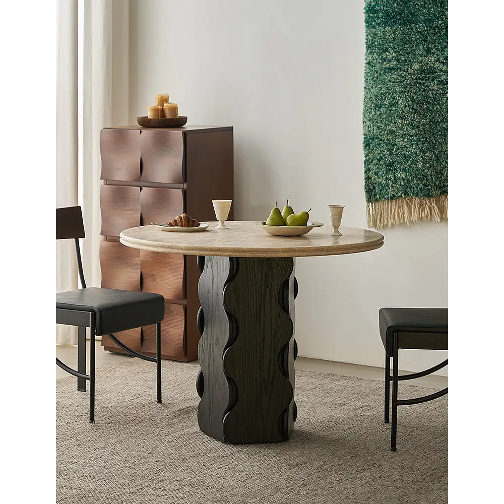 Quintero Dining Table Round Marble Or Travertine