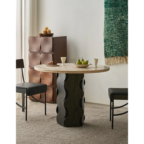 Quintero Dining Table Round Marble Or Travertine