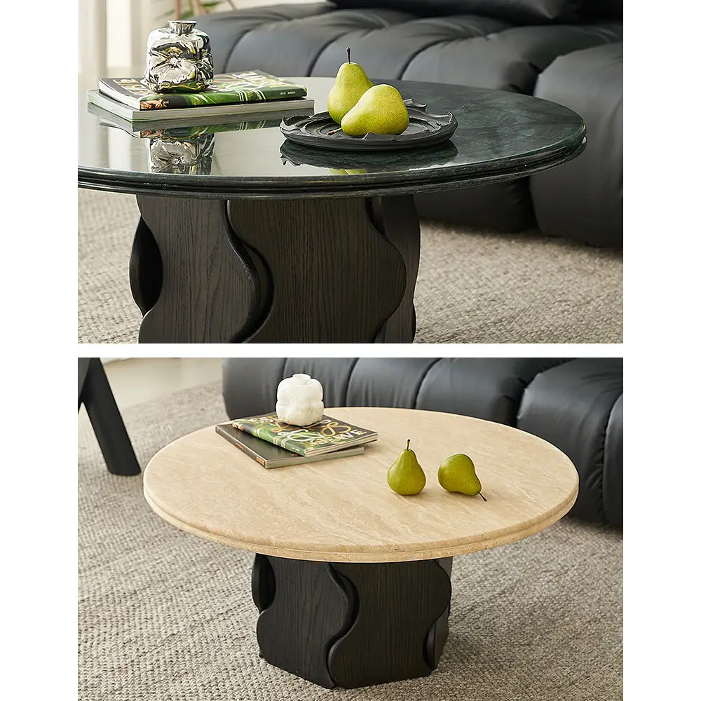 Quintero Round Coffee Table Marble Or Travertine - coffee table