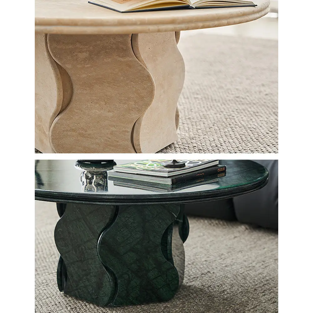 Quintero Round Coffee Table Marble Or Travertine - coffee table
