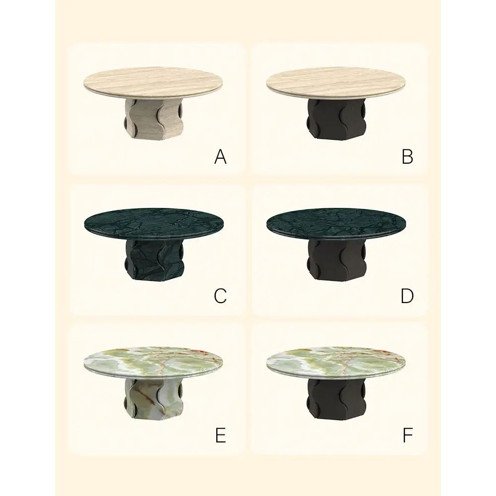 Quintero Round Coffee Table Marble Or Travertine - coffee table