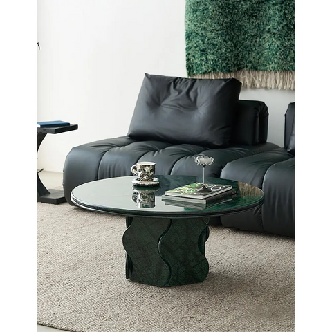 Quintero Round Coffee Table Marble Or Travertine - coffee table