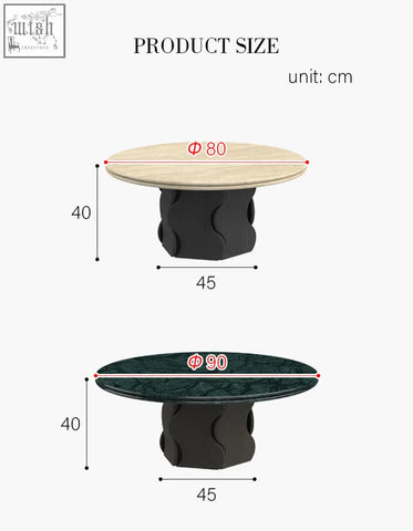 Quintero round coffee table with light wood top and black base available in 80 cm or 90 cm sizes solid wood option