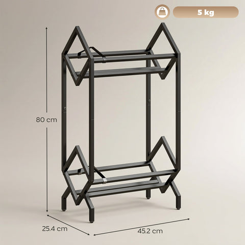 HOMCOM 50 CD Storage Rack, 2-Tier Metal CD Storage Unit, Free Standing, Easy to Assemble, Black