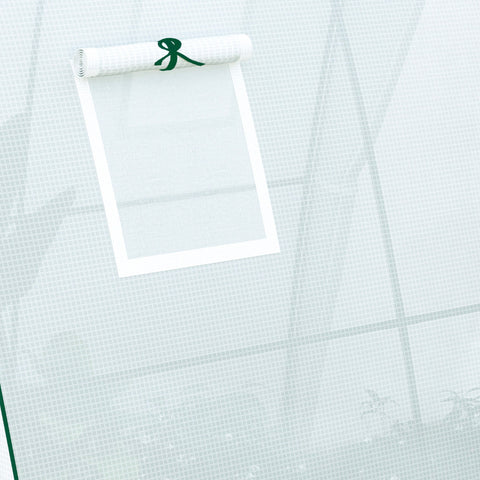 Outsunny Polytunnel Greenhouse with Sandbags, Walk-In Tunnel Green House with 2 Doors and Screen Windows, 1.8 x 1.8 x 2m, White