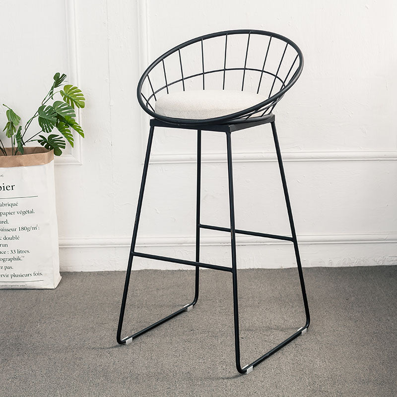 Black wireframe rafael sphere bar stool with a white cushioned seat perfect for stylish home bars