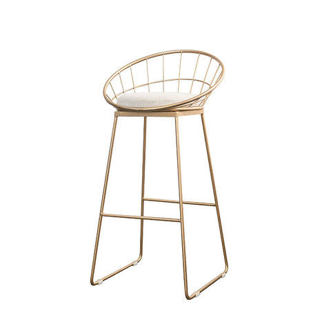 Gold wireframe rafael sphere bar stool with white cushioned seat perfect for stylish sphere bar stool seating