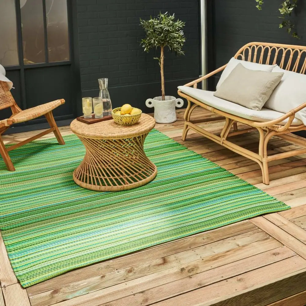 Rainbow Outdoor Rug Green | 1020 - Rugs