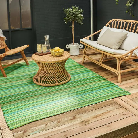 Rainbow Outdoor Rug Green | 1020 - Rugs