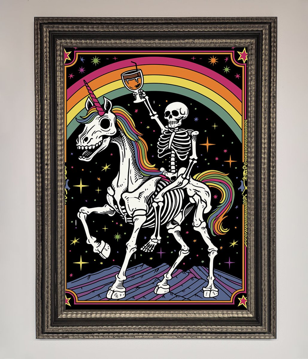 Rainbow Skeleton Framed Wall Art