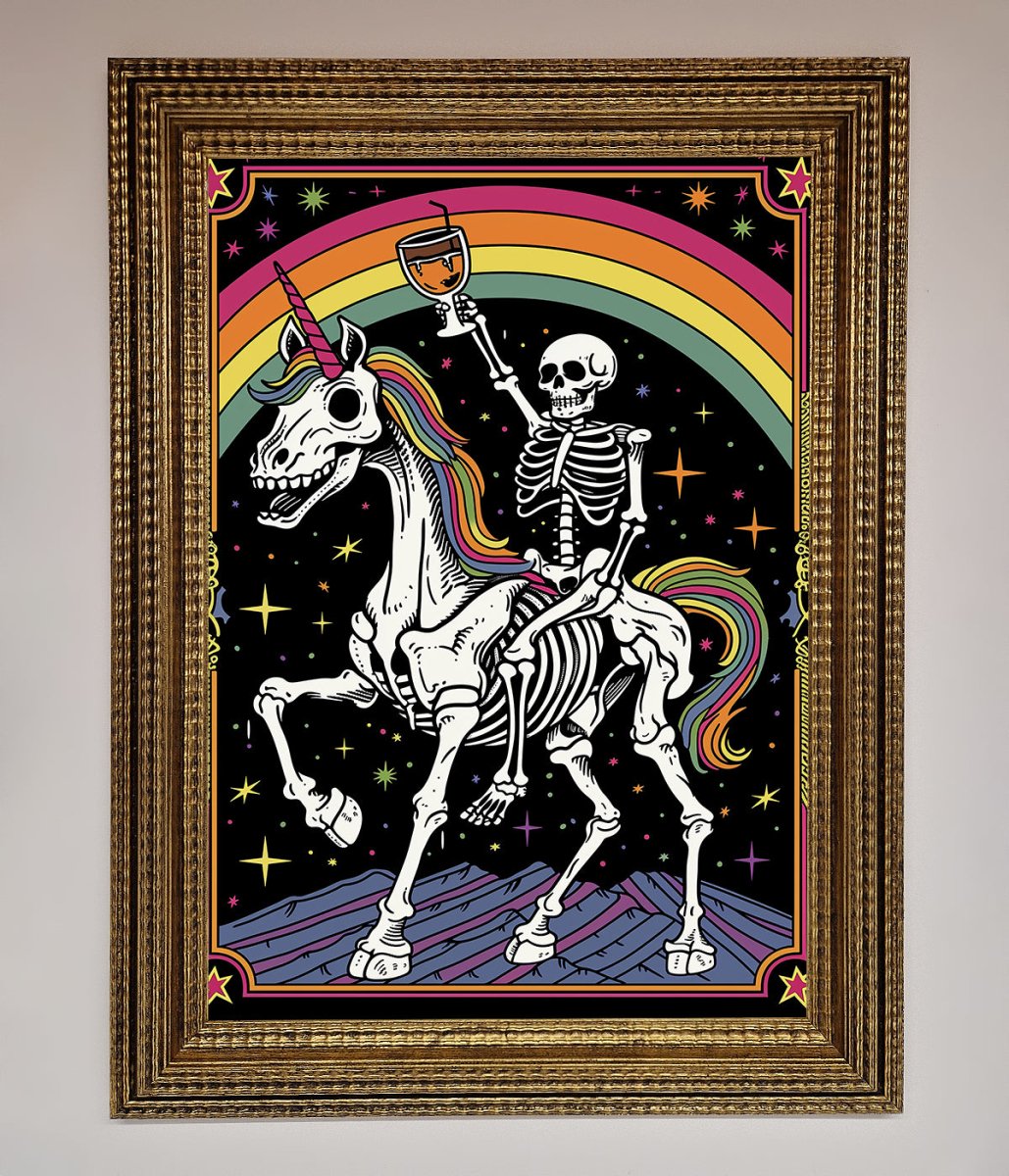Rainbow Skeleton Framed Wall Art