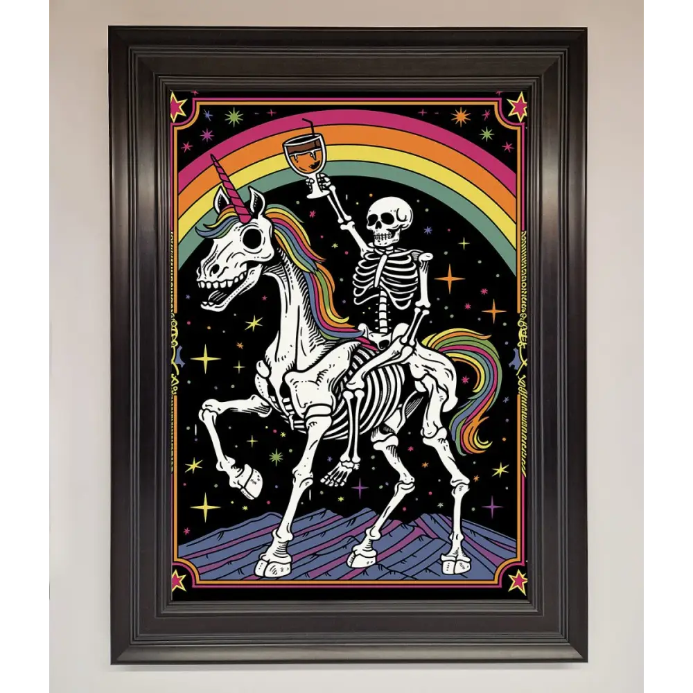 Rainbow Skeleton Framed Wall Art - A1 (59.4 x 84.1 cm) / Matt Black - Framed Print