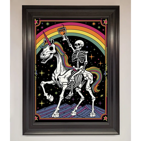 Rainbow Skeleton Framed Wall Art - A1 (59.4 x 84.1 cm) / Matt Black - Framed Print