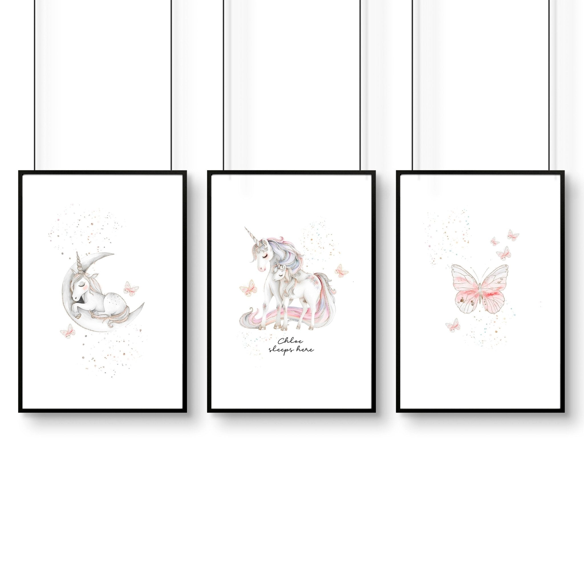 Rainbows Unicorns | Set of 3 wall art prints