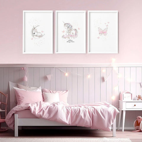 Rainbows Unicorns | Set of 3 wall art prints