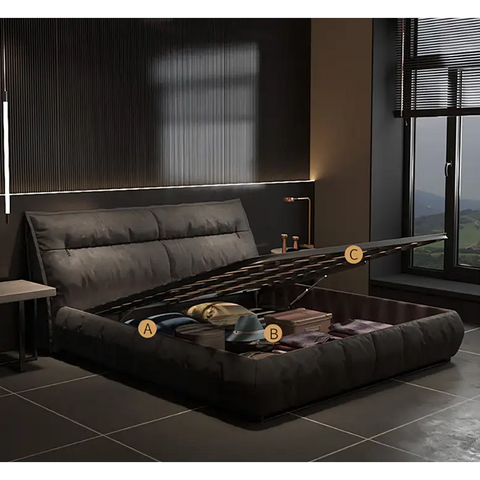 Raj King Size Super King Size Sofa With Storage Black - bed