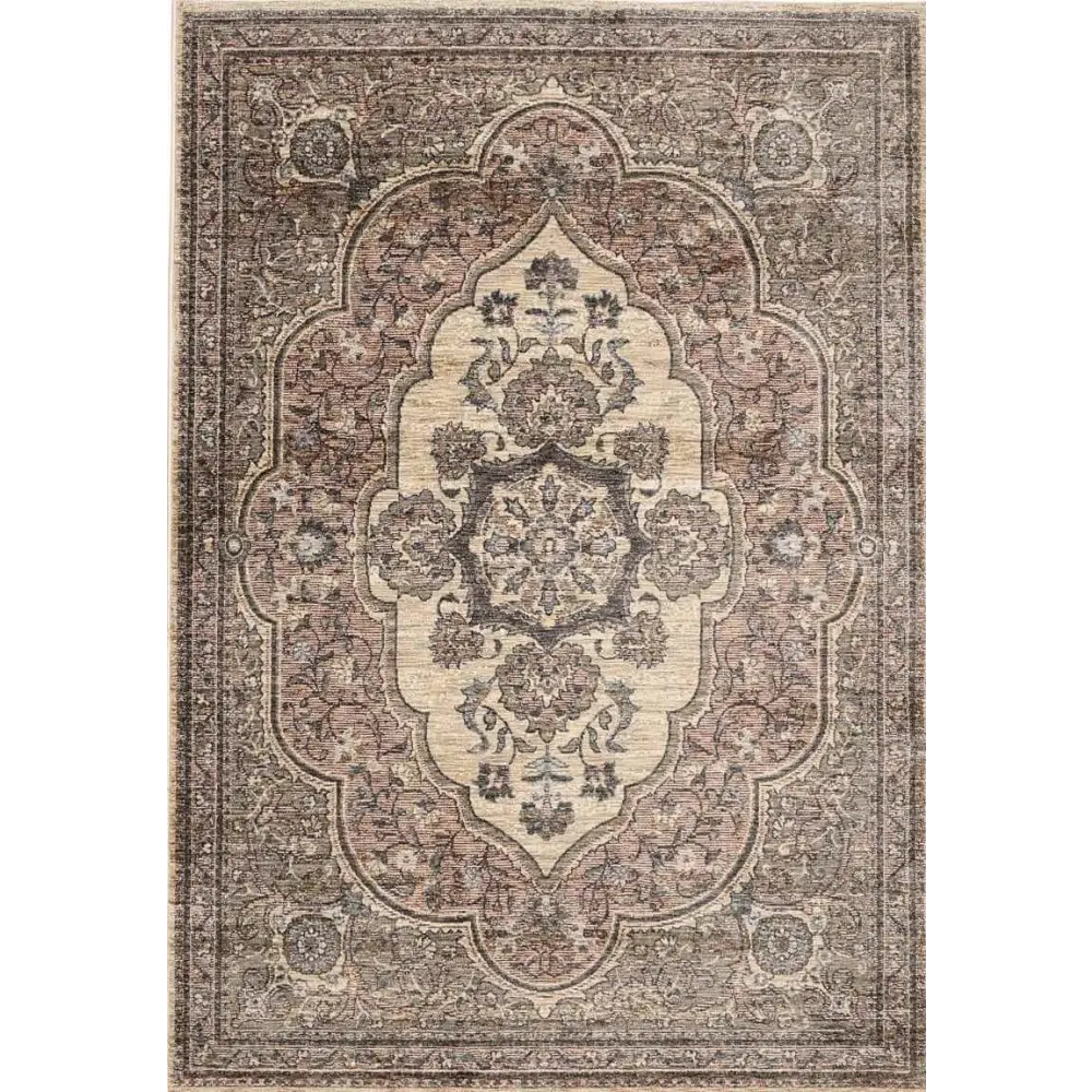 Raja Medallion Vintage Rug – Brown Heritage Elegance - 120X180 cm - Rugs