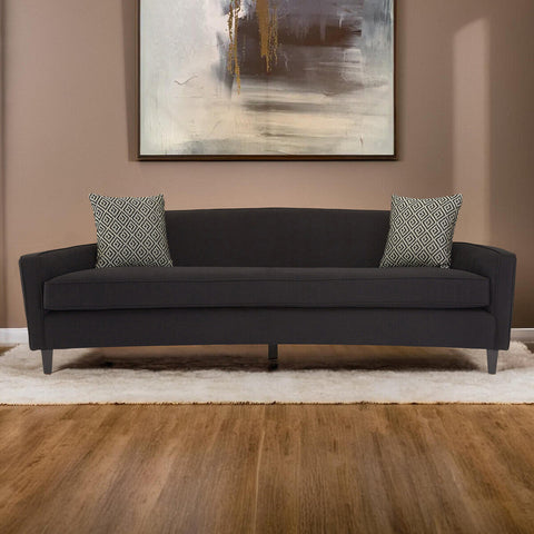 Rania 3 Seat Black Dimity Fabric Sofa