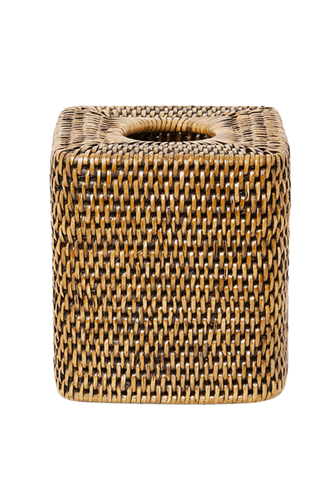 Rattan Tissue Box Cover - Brown
