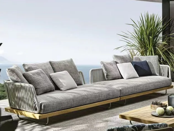 Phyllis Rattan Outdoor Sofa Set, Two Seater Sofa, Outdoor Furniture, Grey