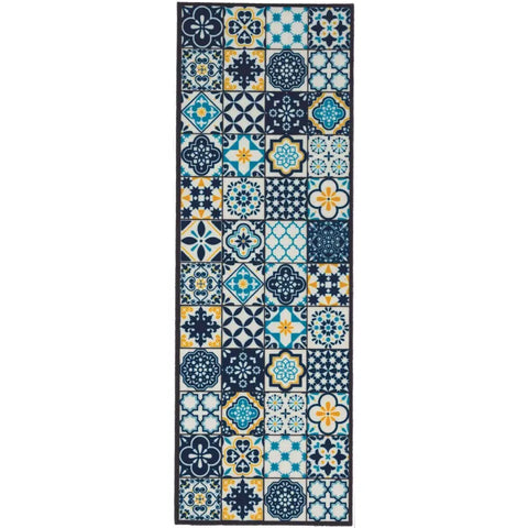 Recycled Patchwork Mats 50x150 cm | 113 - Duck egg Blue - Doormat