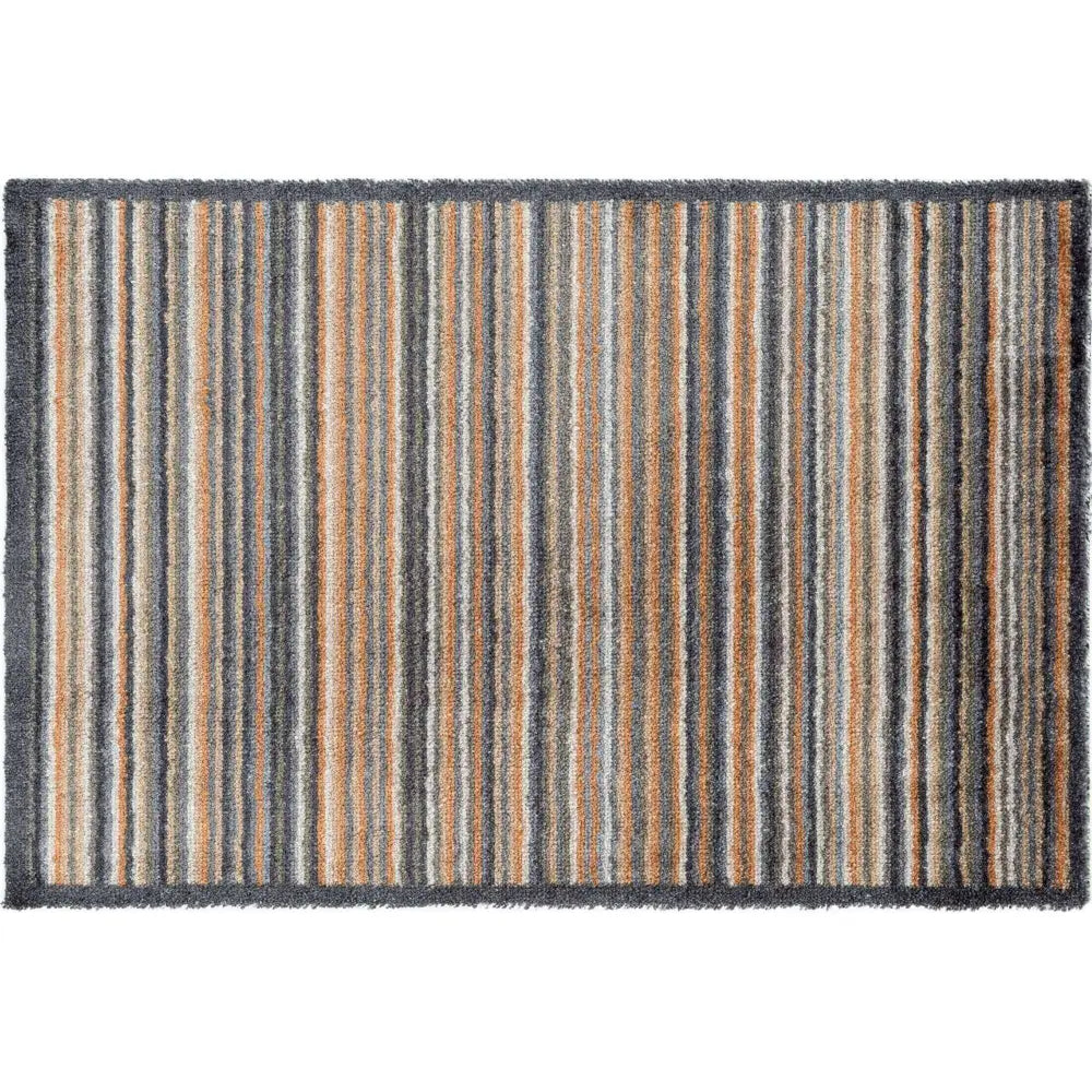 Recycled Washable Small 50x75 cm Mats | 128 - Stripe Beige - Doormat