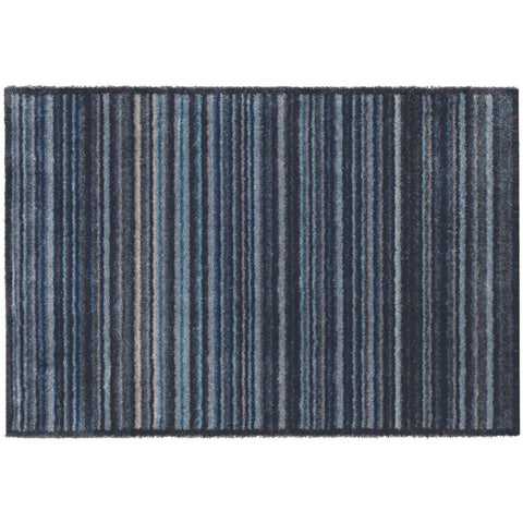 Recycled Washable Small 50x75 cm Mats | 128 - Stripe Blue - Doormat