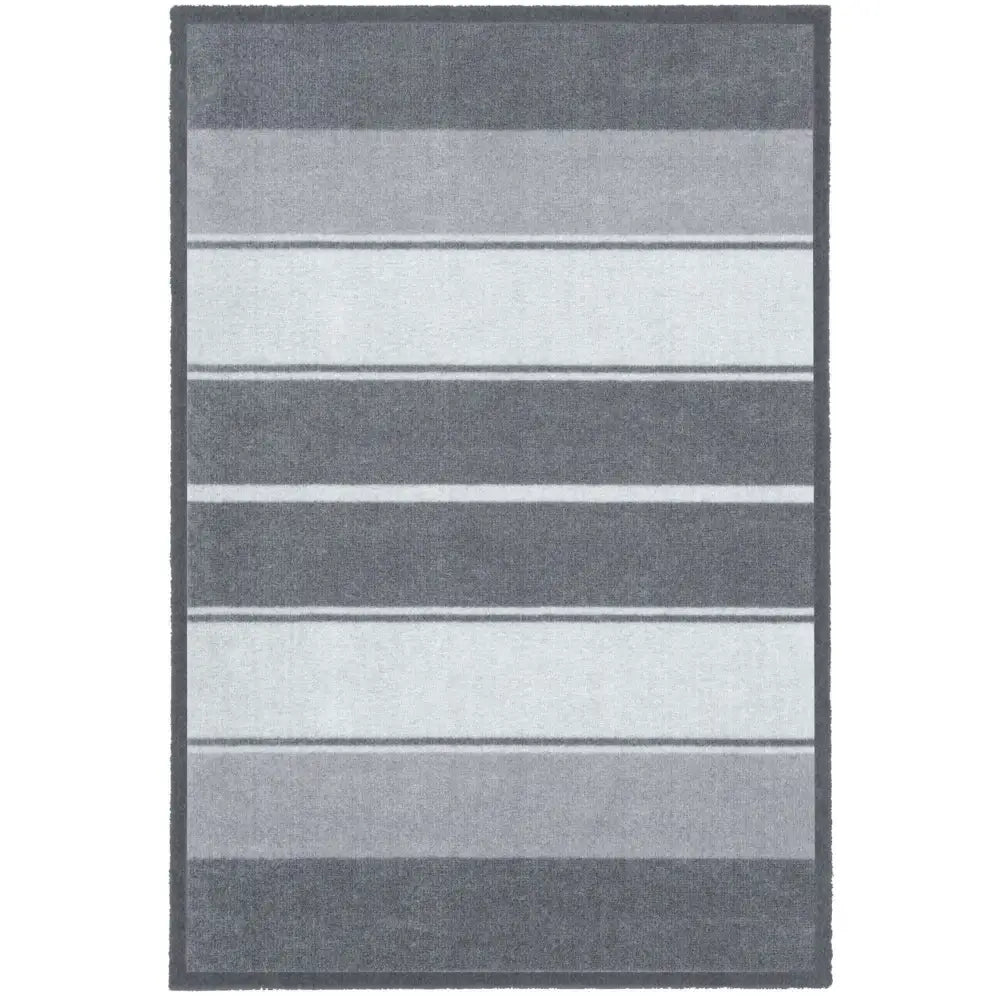 Recycled Washable Small Medium Mats | 130-2 - Tonal Stripes Grey / 50X75 cm - Doormat