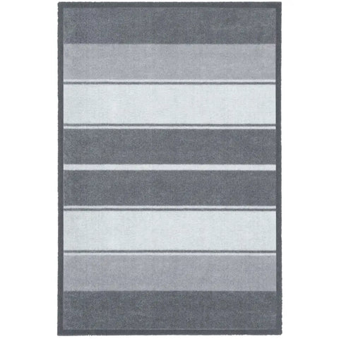Recycled Washable Small Medium Mats | 130-2 - Tonal Stripes Grey / 50X75 cm - Doormat