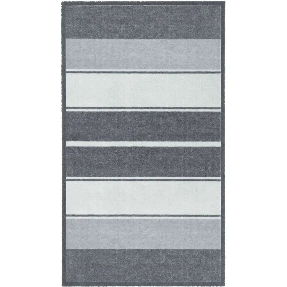 Recycled Washable Small Medium Mats | 130-2 - Tonal Stripes Grey / 67X120 cm - Doormat