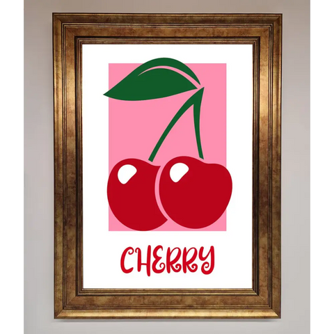 Red Cherries Modern Framed Poster - B0 (100 x 141 cm) / Bronze - Framed Print