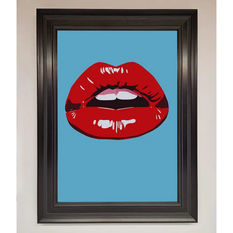 Red Lips Contemporary Framed Poster - A1 (59.4 x 84.1 cm) / Matt Black - Framed Print