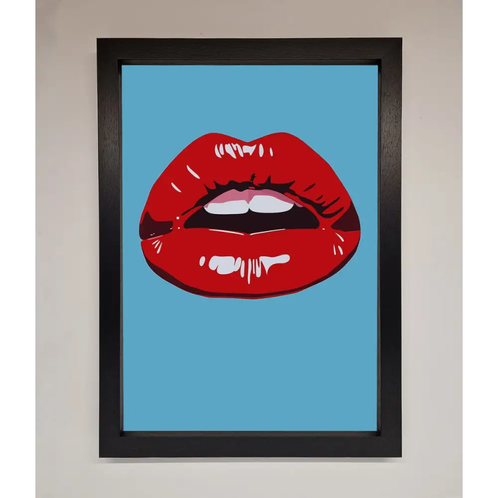 Red Lips Contemporary Framed Poster - A3 (29.7 x 42 cm) / Black - Framed Print