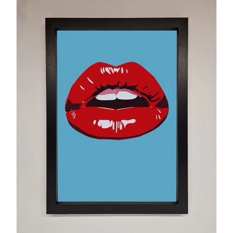 Red Lips Contemporary Framed Poster - A3 (29.7 x 42 cm) / Black - Framed Print