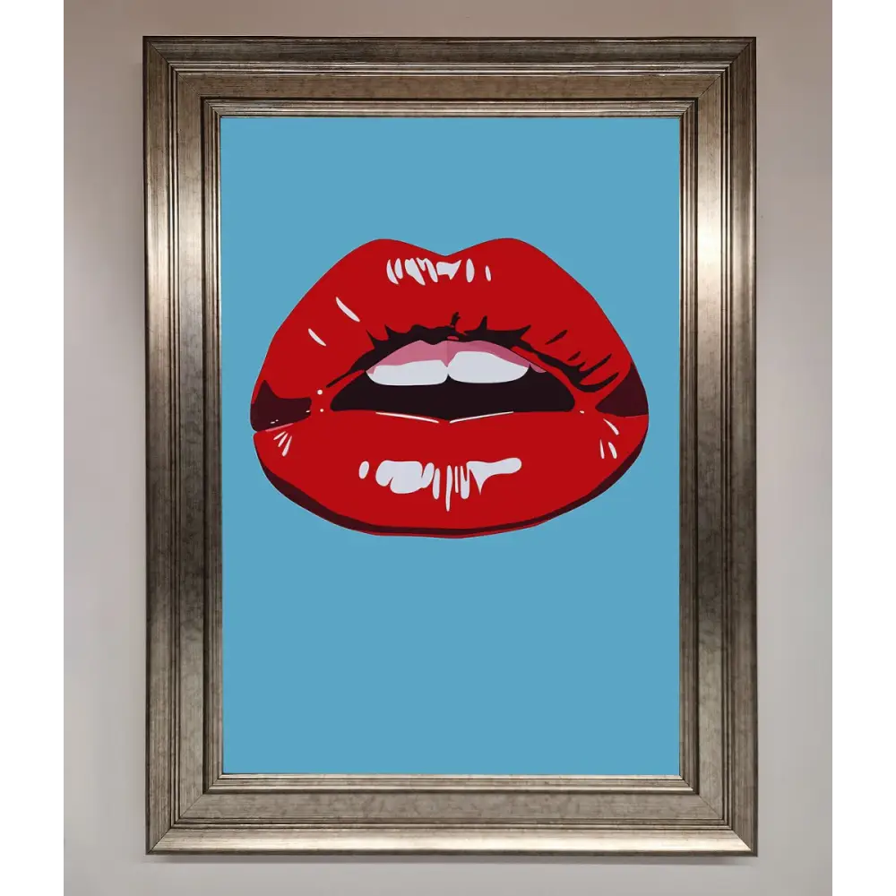 Red Lips Contemporary Framed Poster - A3 (29.7 x 42 cm) / Silver - Framed Print