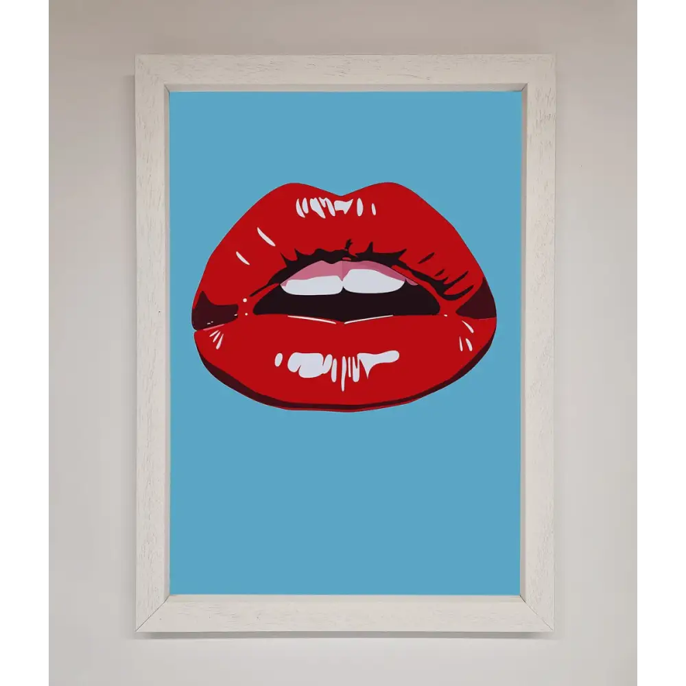 Red Lips Contemporary Framed Poster - A3 (29.7 x 42 cm) / White - Framed Print