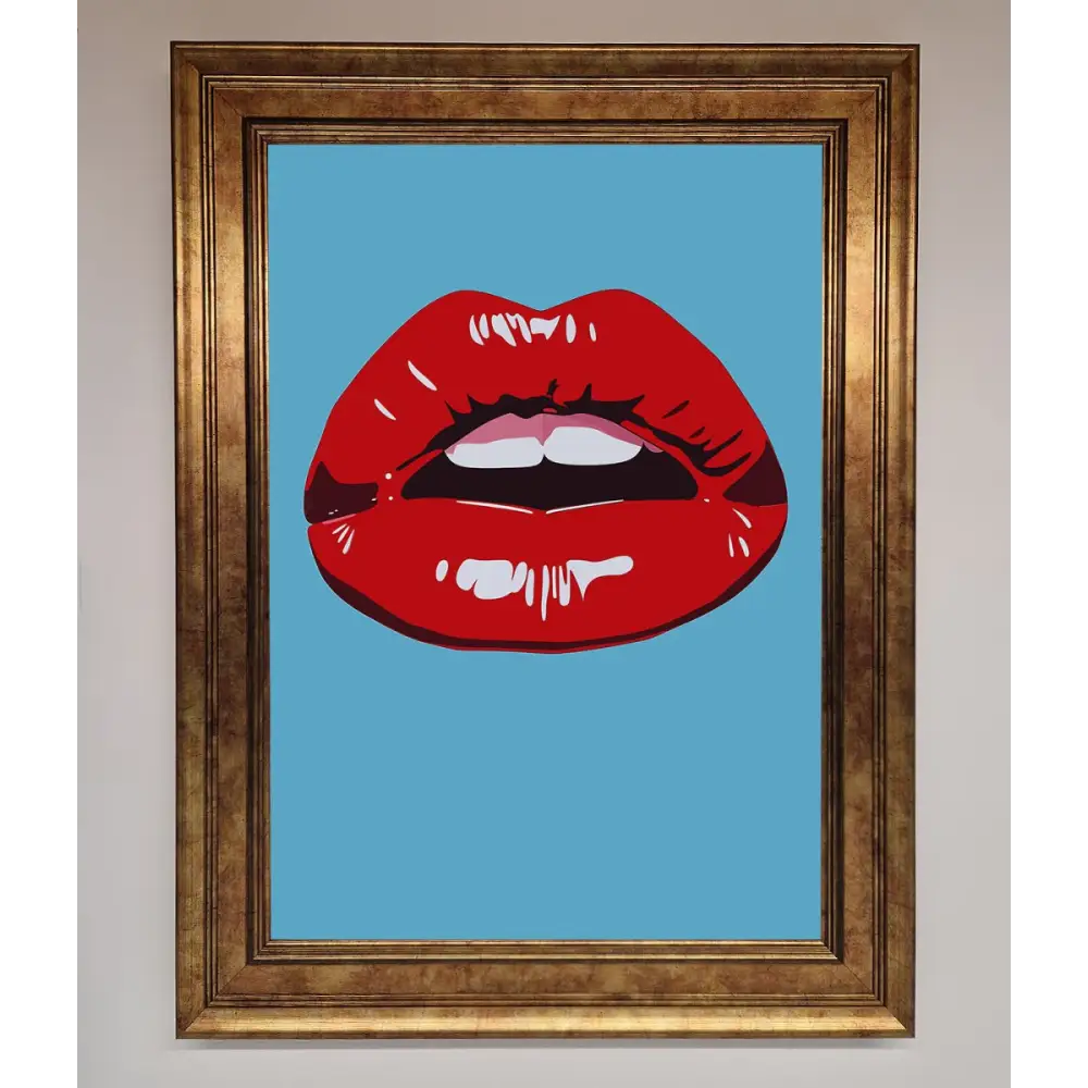 Red Lips Contemporary Framed Poster - B0 (100 x 141 cm) / Bronze - Framed Print