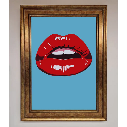 Red Lips Contemporary Framed Poster - B0 (100 x 141 cm) / Bronze - Framed Print