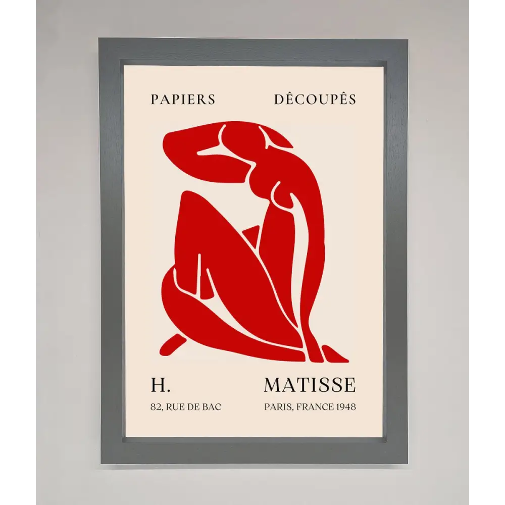 Red Matisse Man Framed Print - A3 (29.7 x 42 cm) / Dark Grey - Framed Print