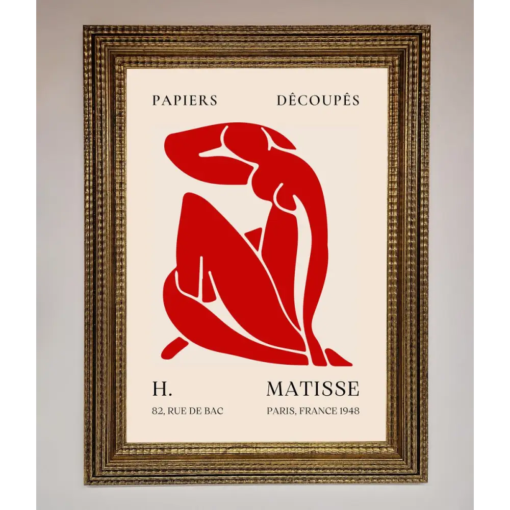 Red Matisse Man Framed Print - A3 (29.7 x 42 cm) / Ornate Gold - Framed Print