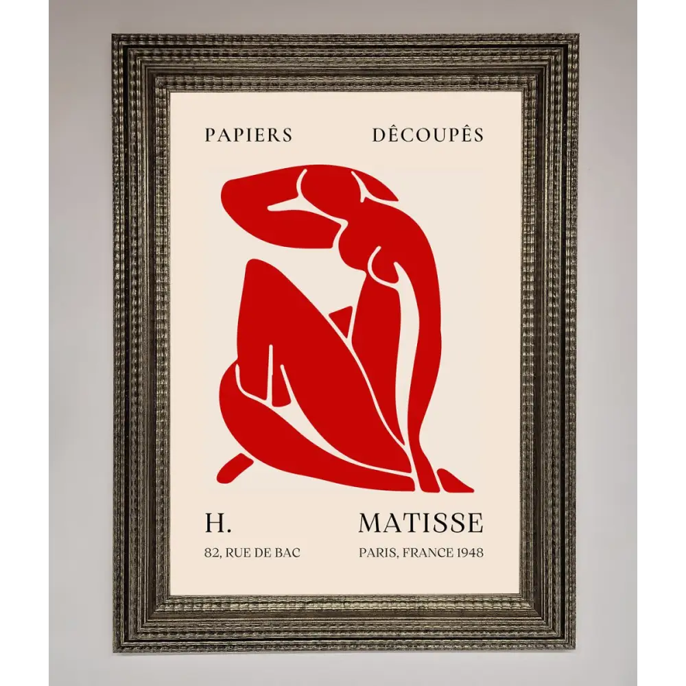 Red Matisse Man Framed Print - A3 (29.7 x 42 cm) / Ornate Silver - Framed Print