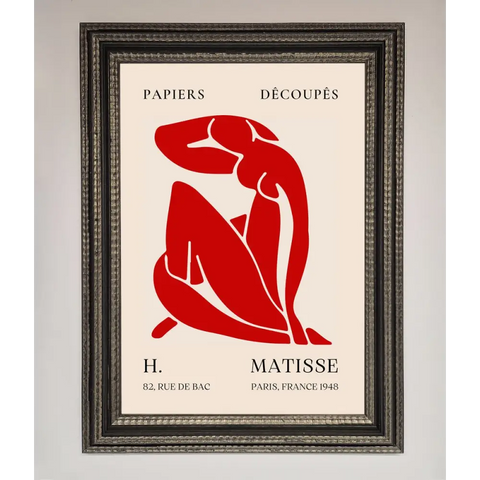 Red Matisse Man Framed Print - A3 (29.7 x 42 cm) / Ornate Silver Black - Framed Print