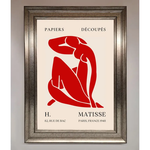 Red Matisse Man Framed Print - A3 (29.7 x 42 cm) / Silver - Framed Print