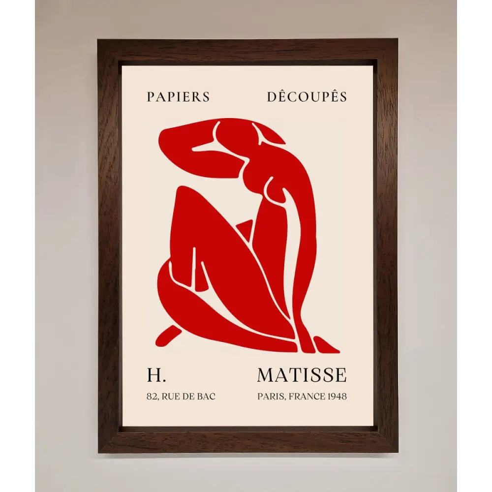 Red Matisse Man Framed Print - A3 (29.7 x 42 cm) / Walnut - Framed Print