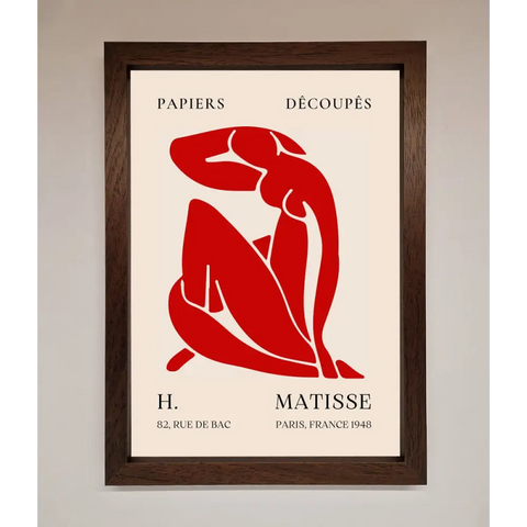 Red Matisse Man Framed Print - A3 (29.7 x 42 cm) / Walnut - Framed Print