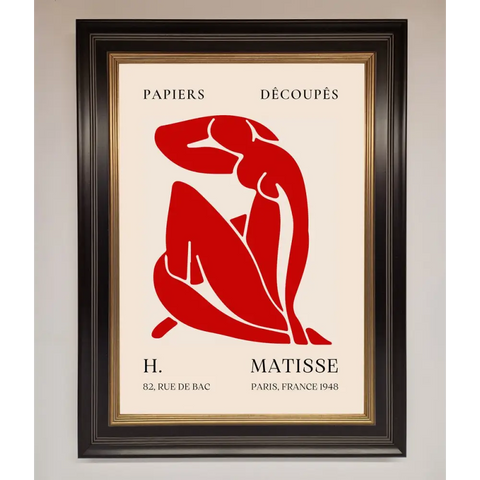 Red Matisse Man Framed Print - B0 (100 x 141 cm) / Black Gold - Framed Print