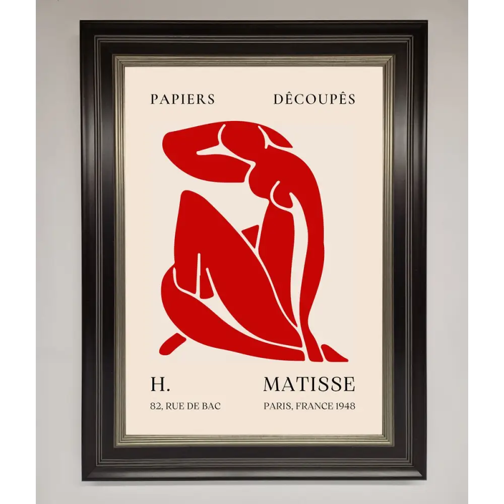 Red Matisse Man Framed Print - B0 (100 x 141 cm) / Black Silver - Framed Print