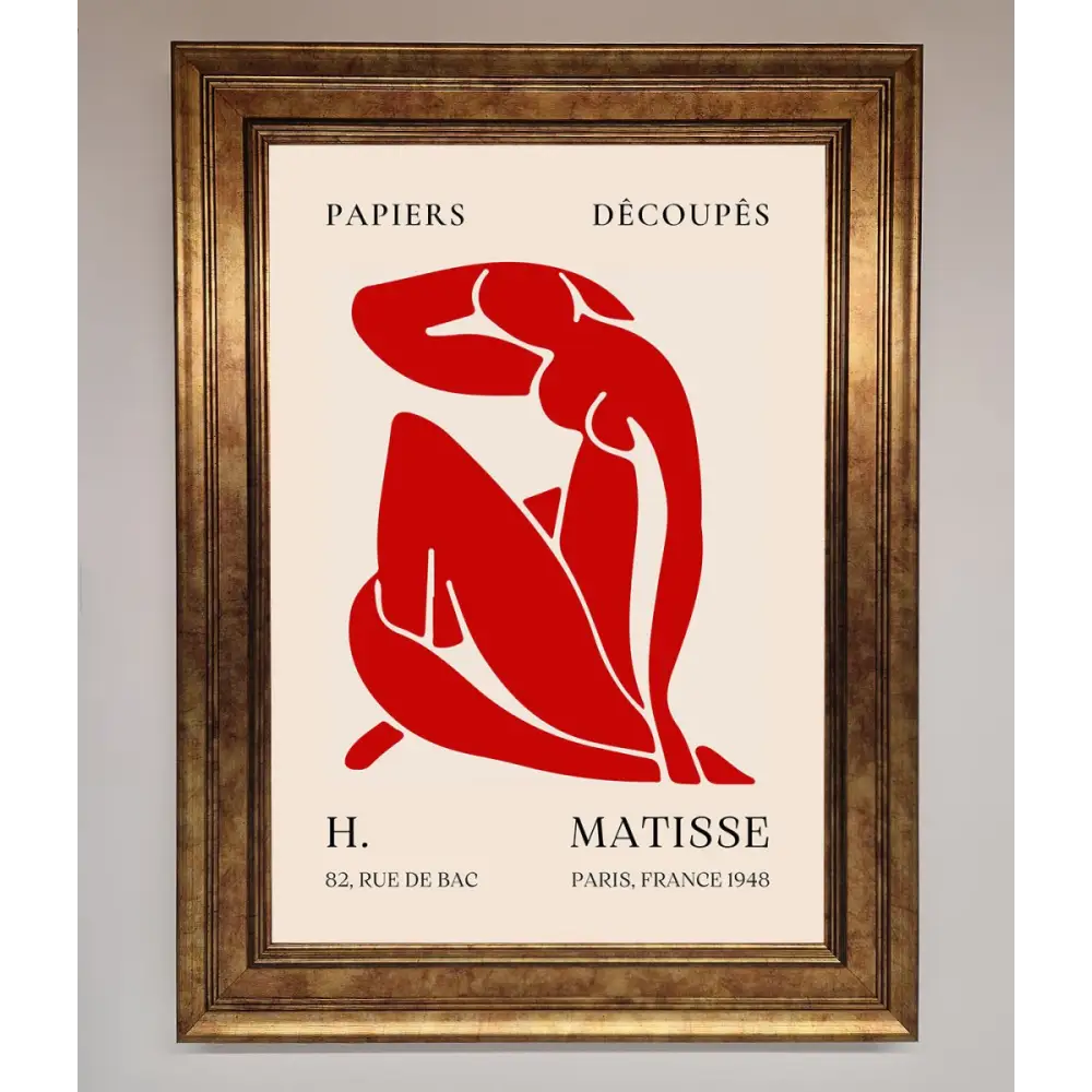 Red Matisse Man Framed Print - B0 (100 x 141 cm) / Bronze - Framed Print
